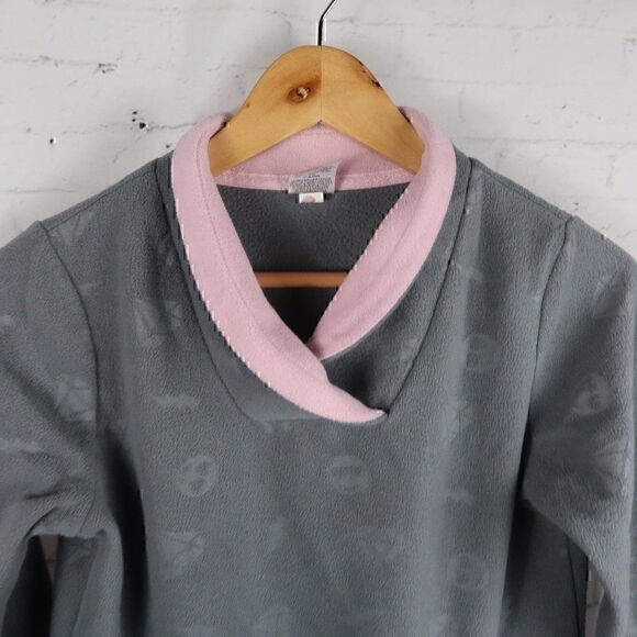 ATHLETIC WORKS GREY PINK EMOJI EMBOSSED PULL OVER FLEECE YOUTH SIZE 14/16 XL - Picture 4 of 7
